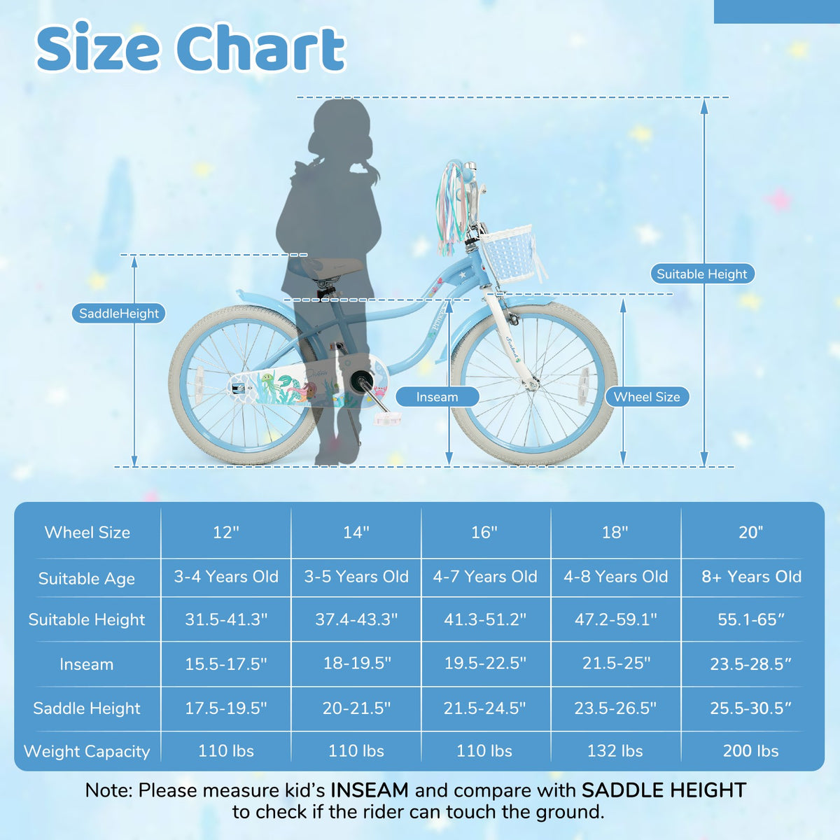 Girls 20 Inch Kids Bike with Removable Basket & Streamers - Safe & Adjustable
