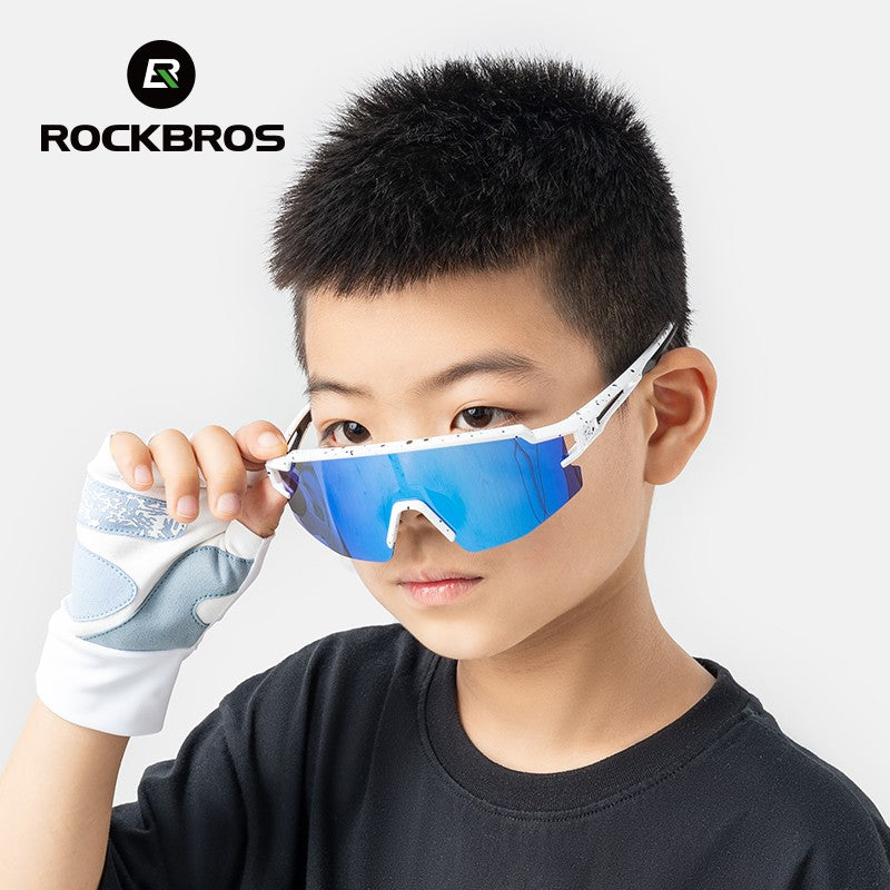 Kids Polarized Sport Sunglasses UV400 Goggles with Full Screen Color Coating