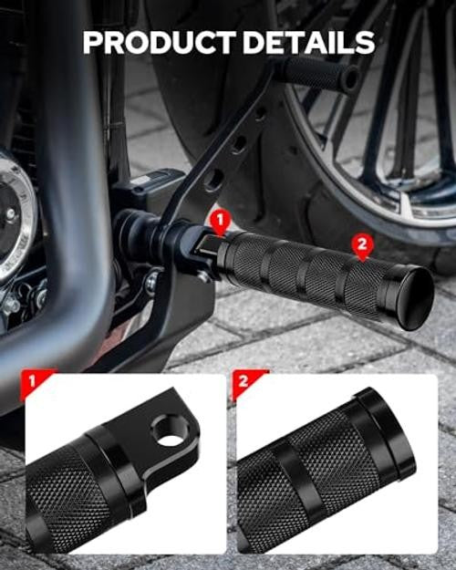 Motorcycle Foot Pegs CNC Aluminum Mounting Footrest Pair for Harley Dyna Road King
