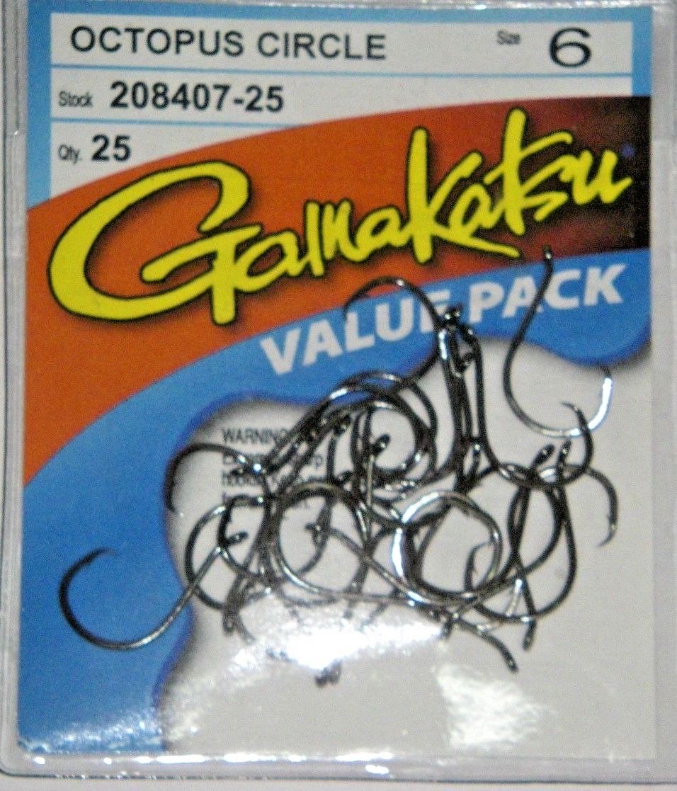 Gamakatsu Offset Circle Fishing Hooks Value Pack All Sizes 8/0-8