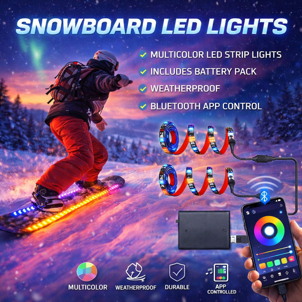 Bluetooth RGB LED Light Strips for Snowboarding Visibility and Style