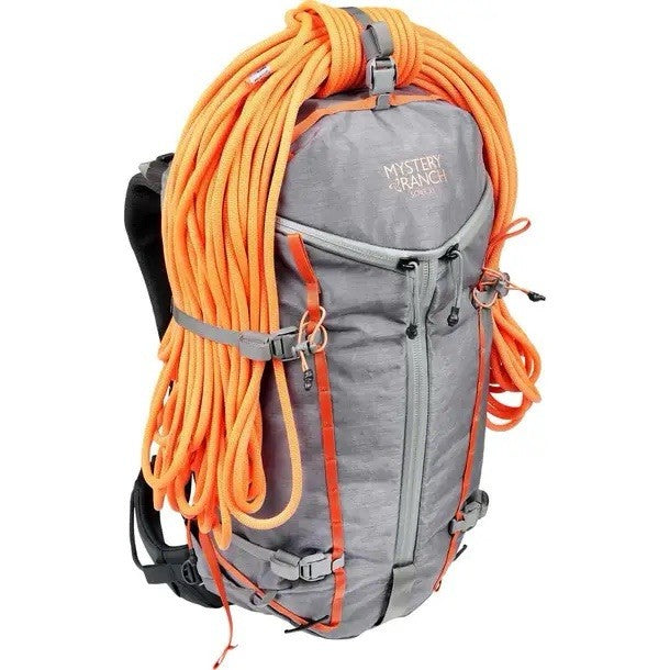 Women's Hiking Backpack 33L Waterproof Nylon Travel Daypack Gray and Orange