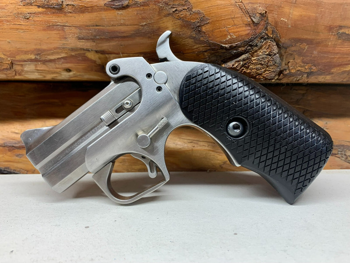 Extended Diamond Finish Gun Grip for Bond Arms Derringer - Black