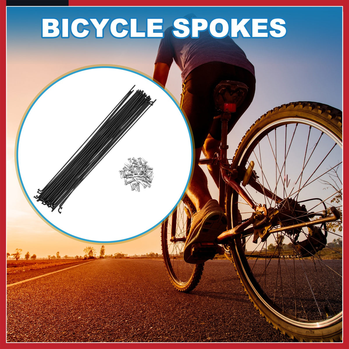 Mountain Bike Spokes 14G 235mm Steel Black Set of 36 for Bicycle Wheel Rebuild
