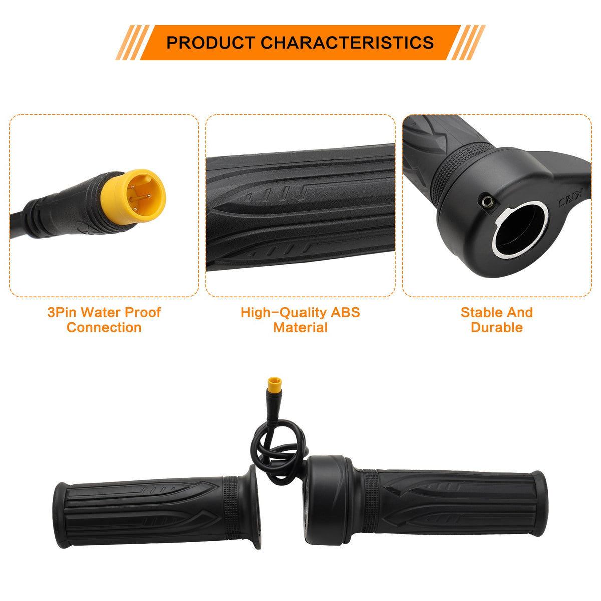 Universal 12V-72V Electric Bicycle Scooter Throttle Grip for Handlebar