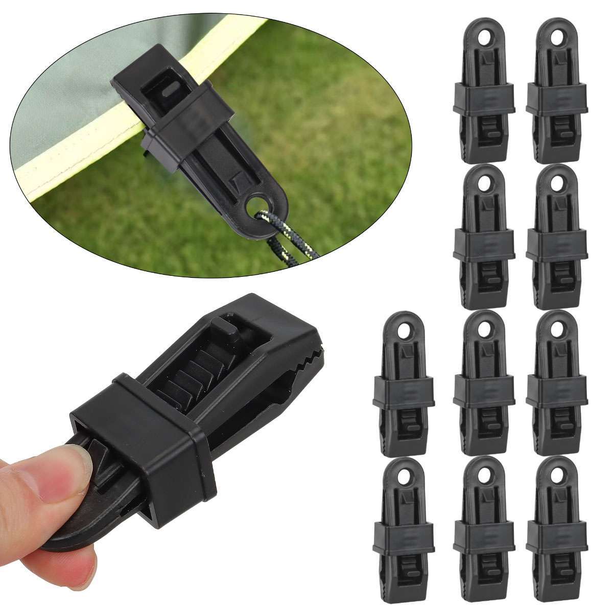 Heavy Duty Tarp Clips Pack of 10 or 20 - Non-Slip Locking Fasteners for Tarps & Canopies