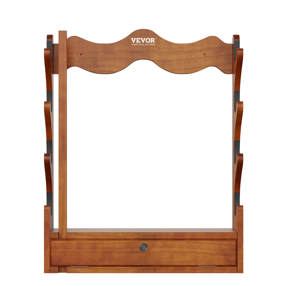 Wall Mount Gun Rack for Rifles - 4 Slot Wooden Display & Storage Shelf