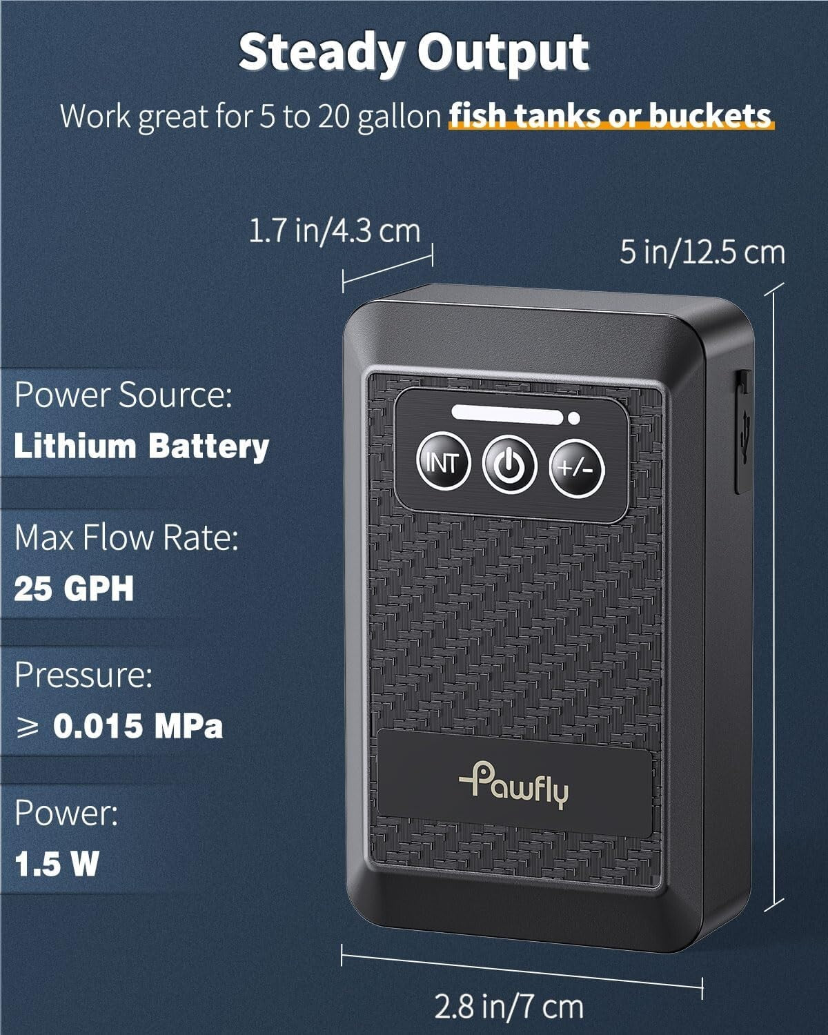 USB Rechargeable Live Bait Air Pump Aerator Ultra Quiet for Fish Tank & Bait Buckets