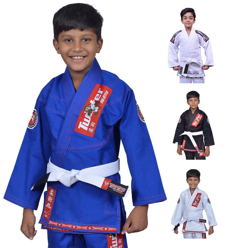 Kids Jiu Jitsu Gi Ultra Light Youth Martial Arts Uniform with Free Bag & Belt