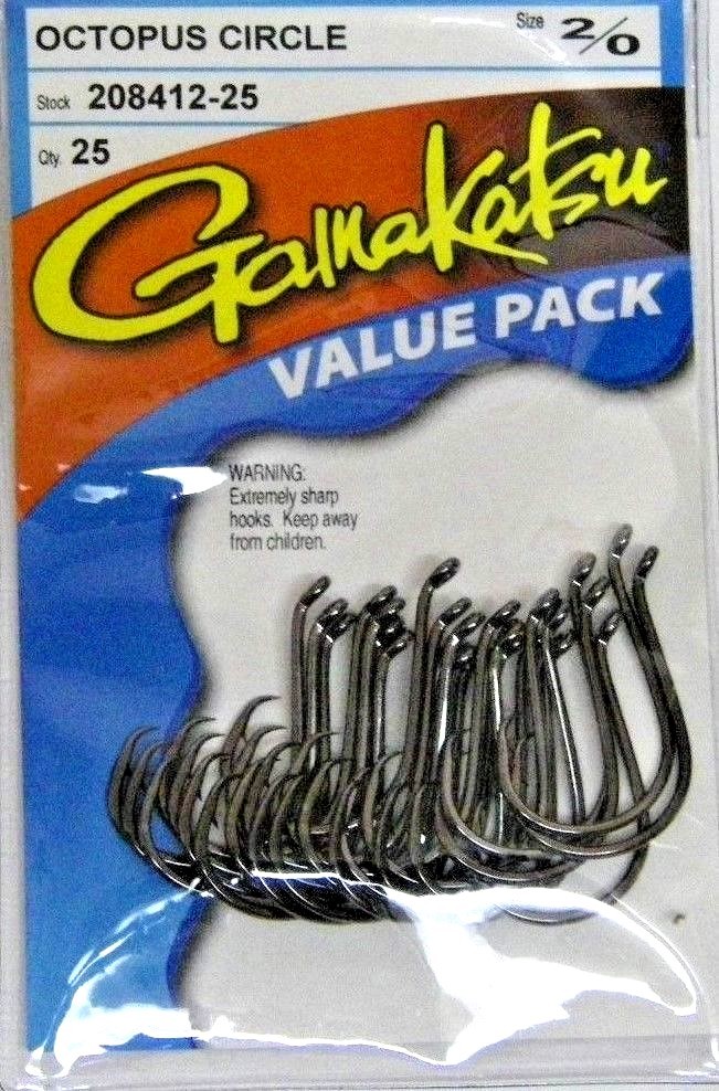 Gamakatsu Offset Circle Fishing Hooks Value Pack All Sizes 8/0-8