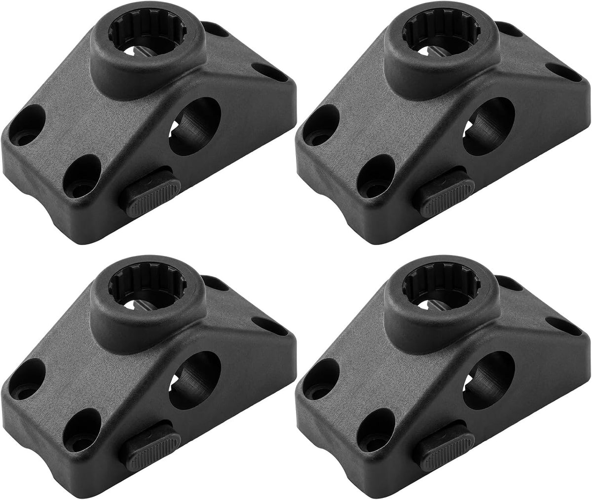 4 Pack Boat & Kayak Fishing Rod Holder Mounting Brackets - Universal Side Deck Locking Mounts