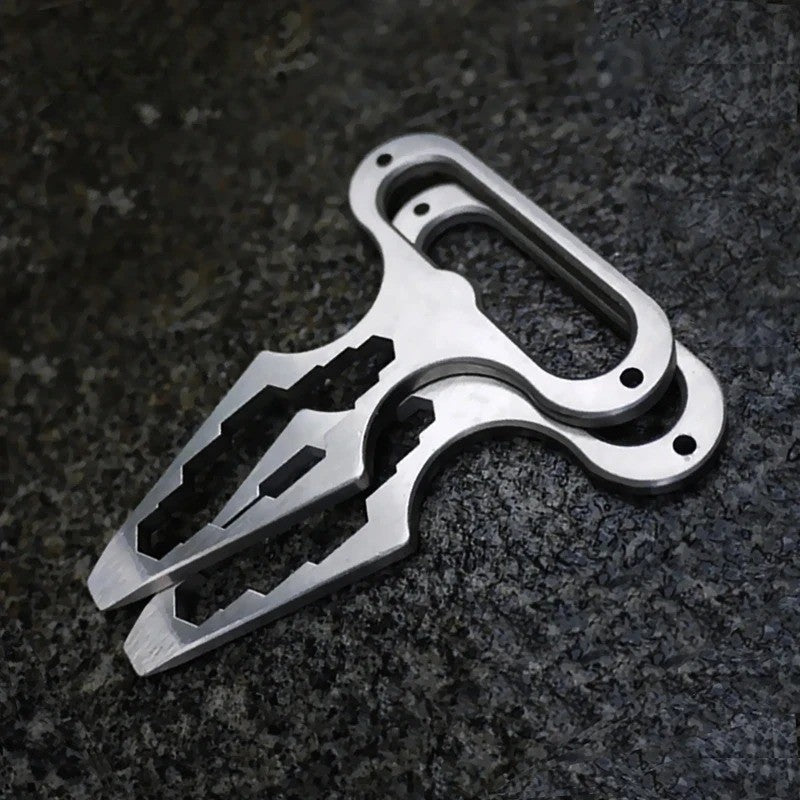 Stainless Steel EDC Keychain Bottle Opener Self-Defense Tool Camping Gear