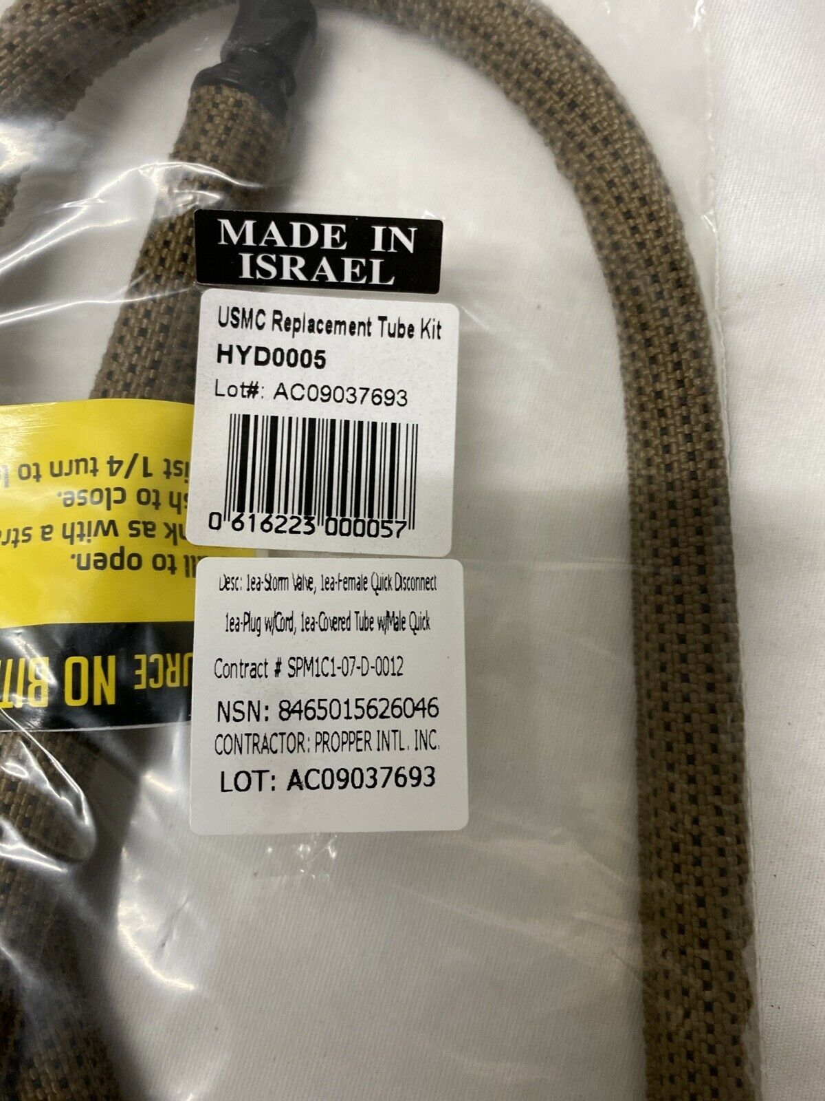 USMC Hydration System Replacement Tube with Shut Off Valve - Coyote Brown