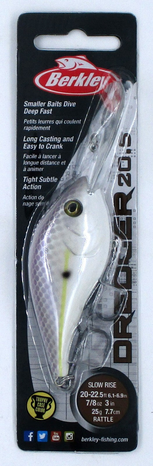 Berkley 3-Inch Deep Diver Crankbaits - Lavender Shad, Slow Rise, 7/8 Oz, Pack of 3