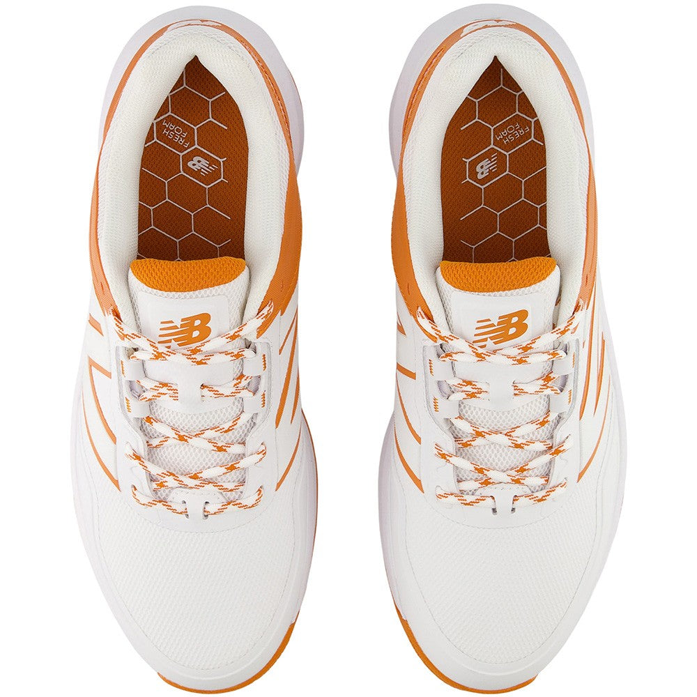 Men's Spikeless Golf Shoes White Orange Comfort Performance
