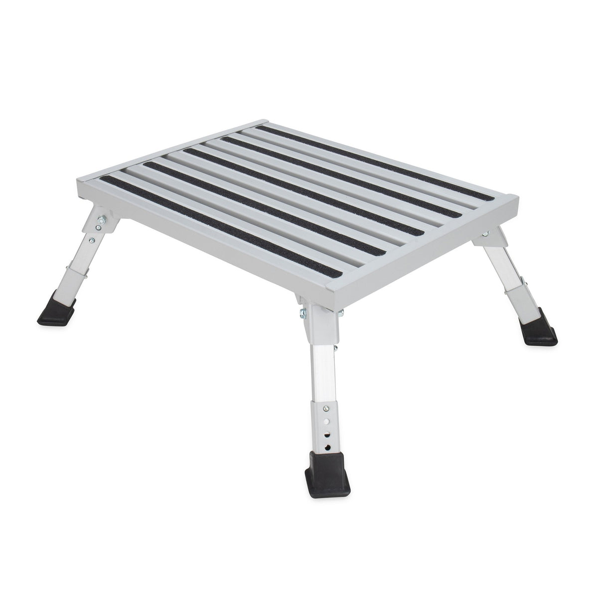 Adjustable Aluminum Step Stool for RV and Home Use - Foldable, Non-Slip
