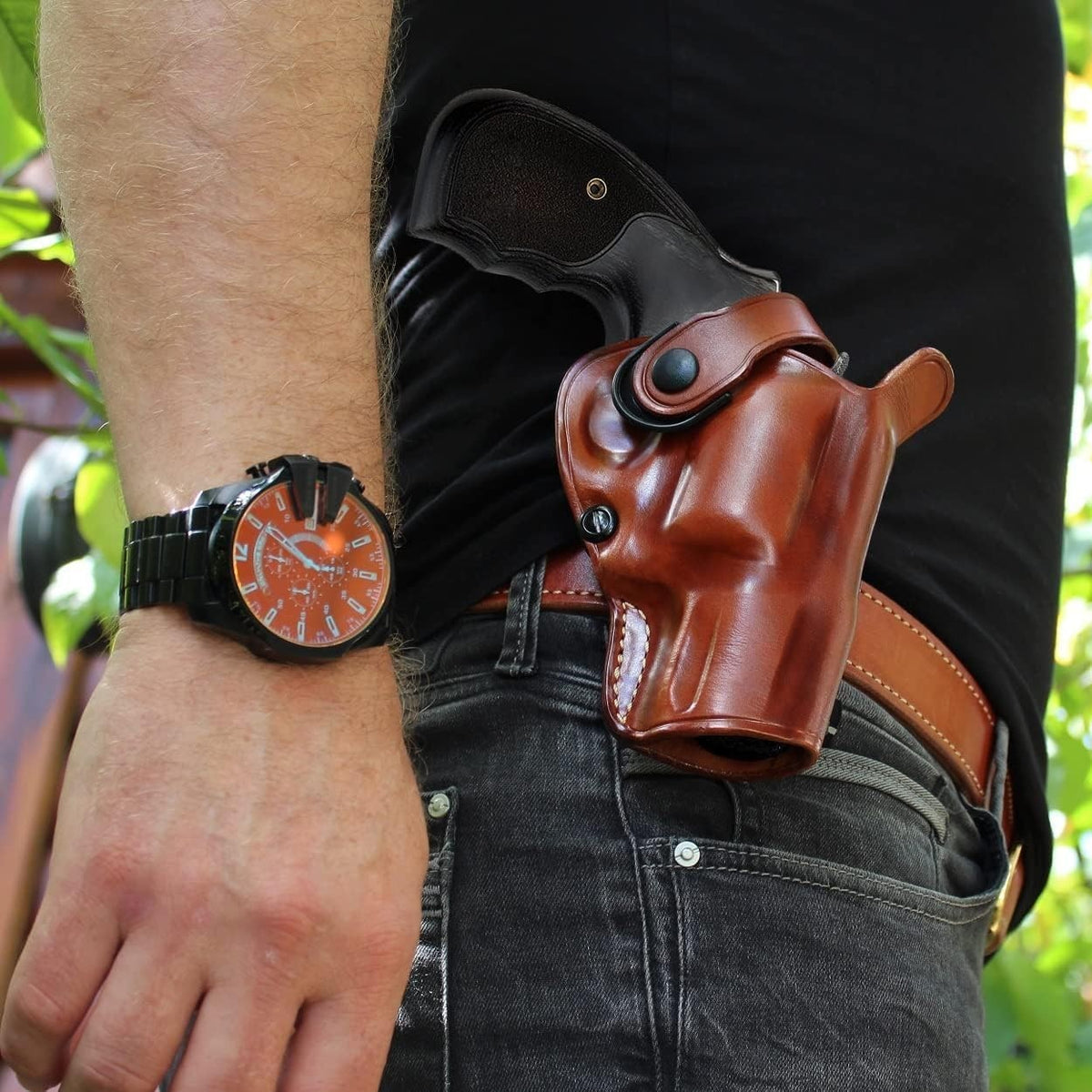 Paddle Holster with Retention Strap Fits Taurus RT 605 .357 Magnum 2"
