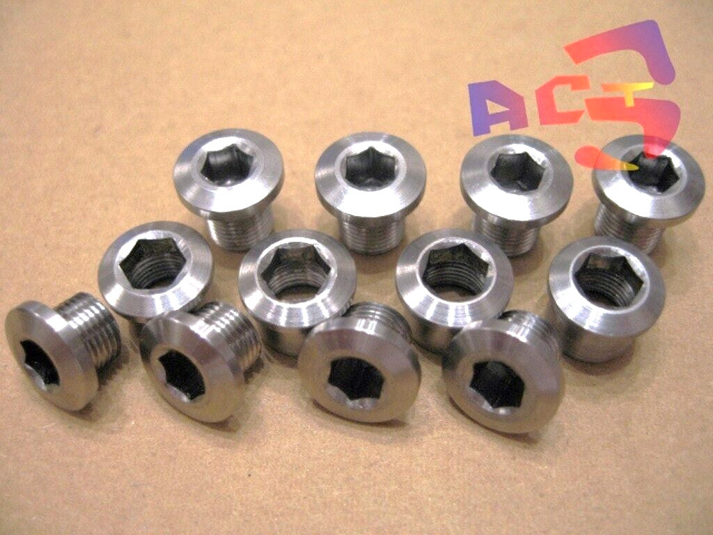 12pcs Titanium Bicycle Chainring Bolts and Nuts Set - Grade 5 Ti for Triple Cranksets