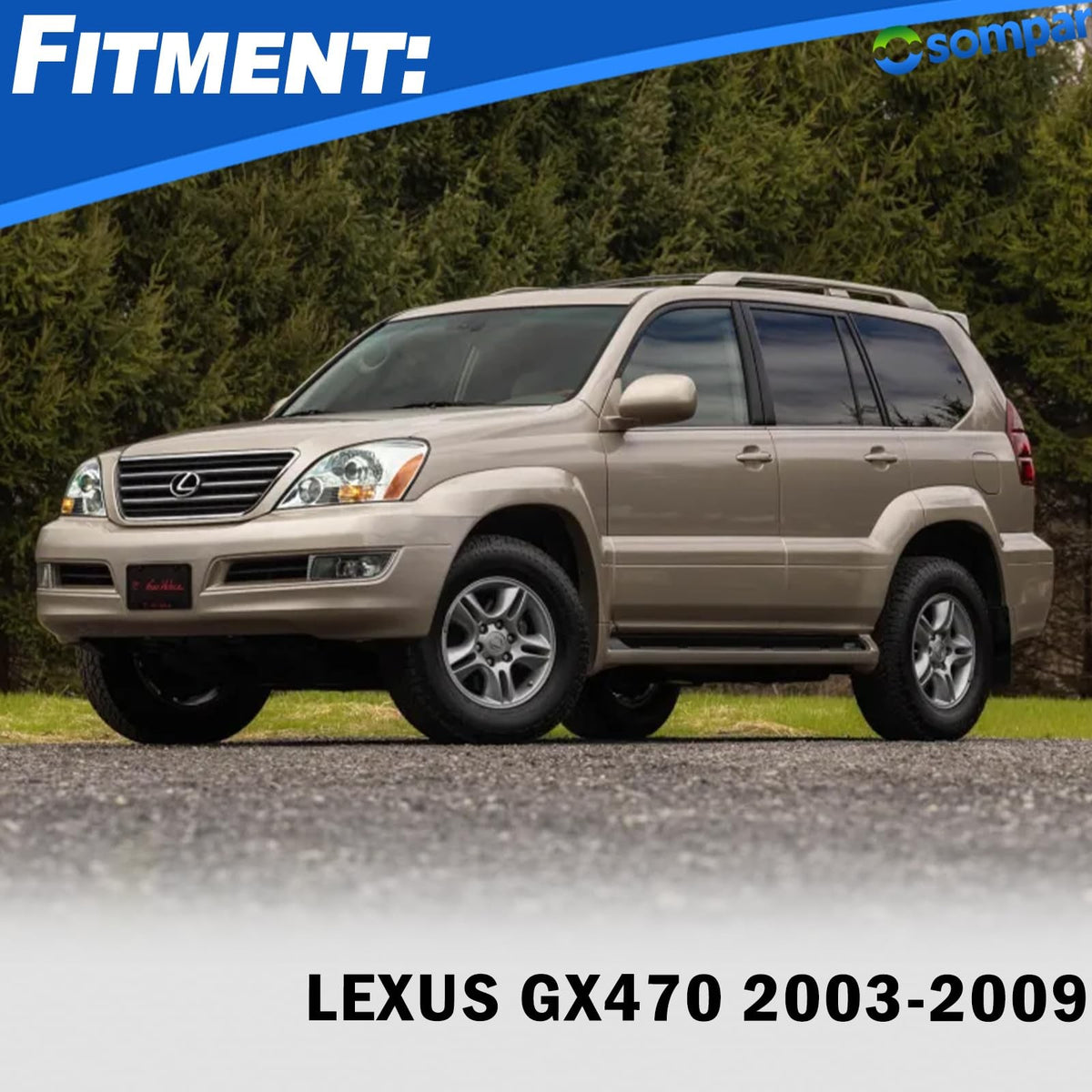 Roof Rack End Cover Shells for Lexus GX470 2003-2009 White Pearl 4pcs
