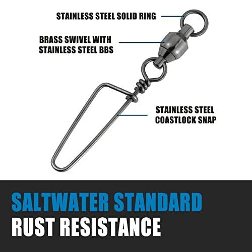 Fishing Snap Swivels #4 100lb Ball Bearing Tackle 20 Pack
