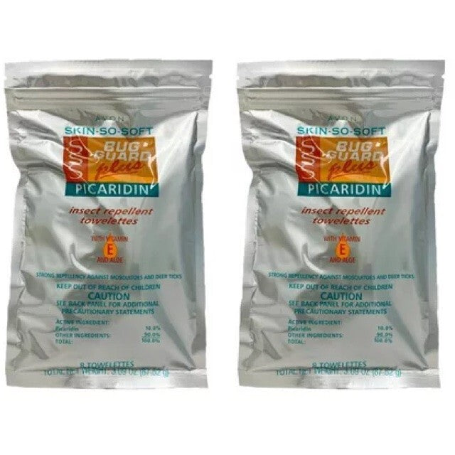 Avon Skin So Soft Bug Guard Picaridin Towelettes - 2 Packs of 8