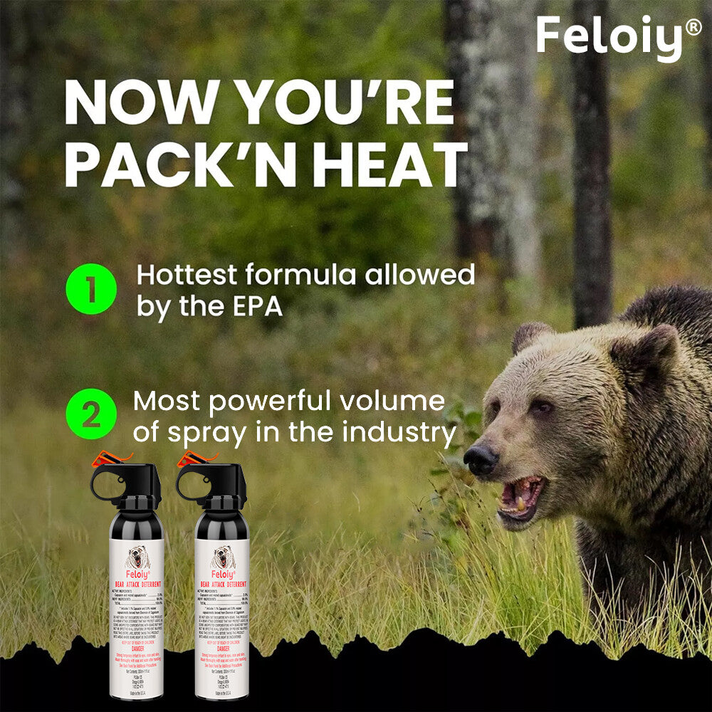 Bear Spray 11oz Powerful Fog Deterrent with Holster - Effective Animal Defense
