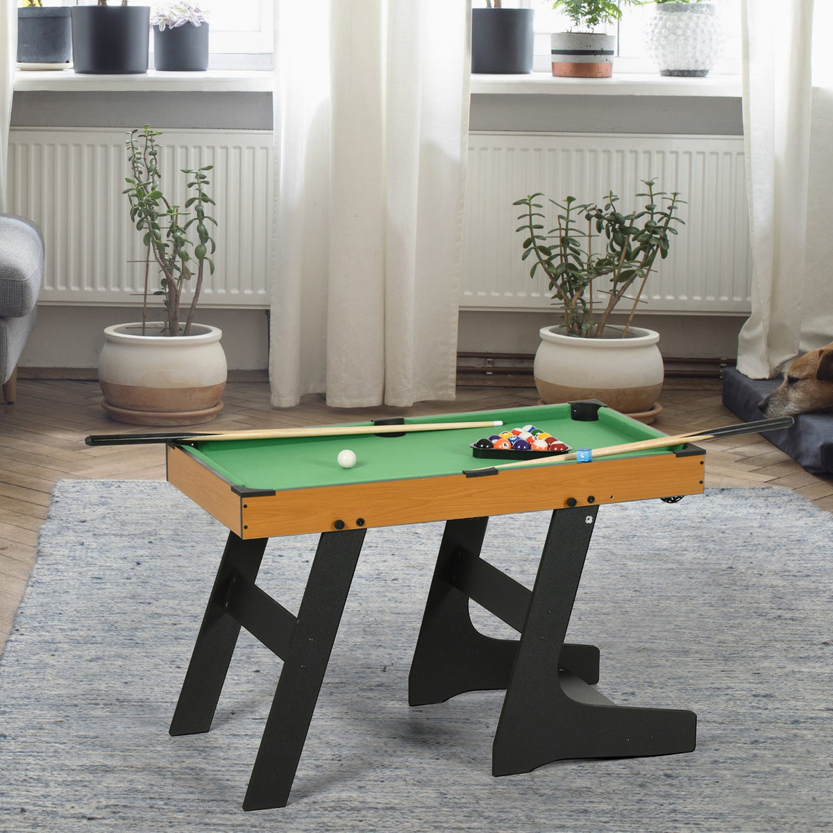 40'' Mini Pool Table Set - Tabletop Billiards with Cues, Folding