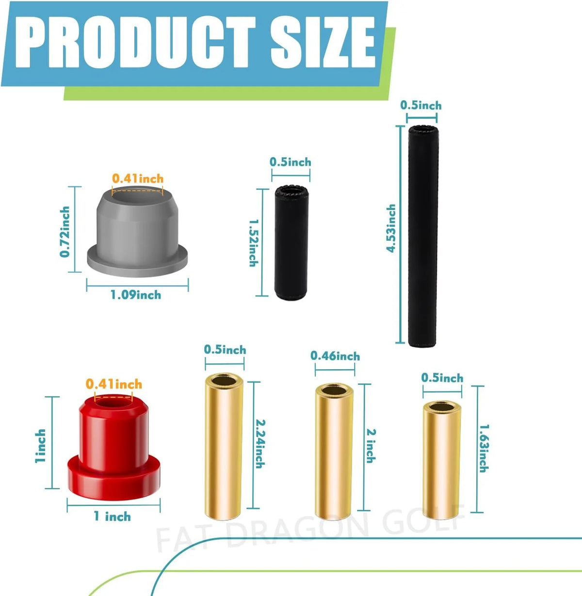 Polyurethane Bushing Kit for Club Car Precedent Golf Cart Suspension Front & Rear