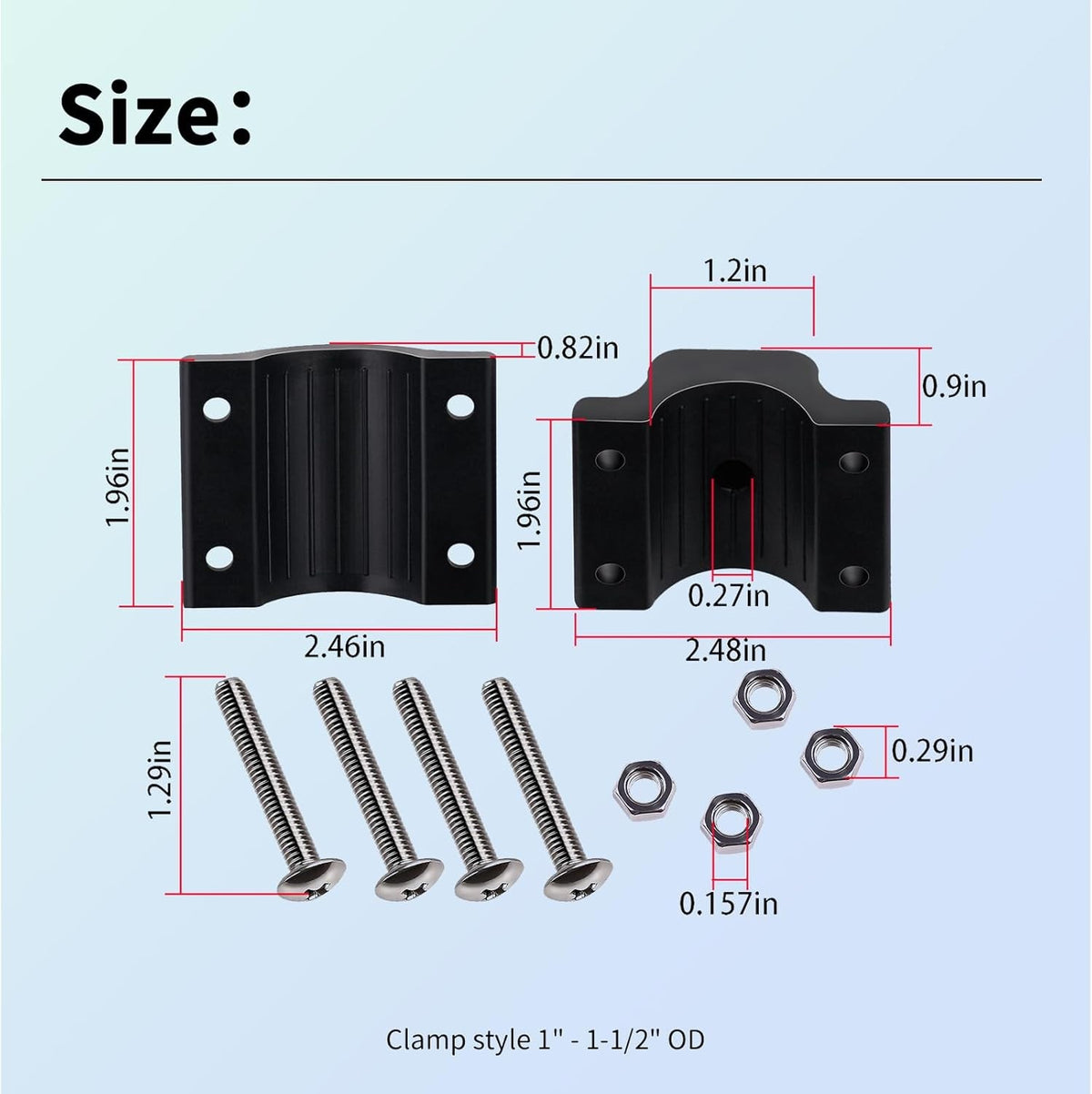 Transducer Mount Clamp for Lowrance Eagle Eye - Adjustable Pole Mount