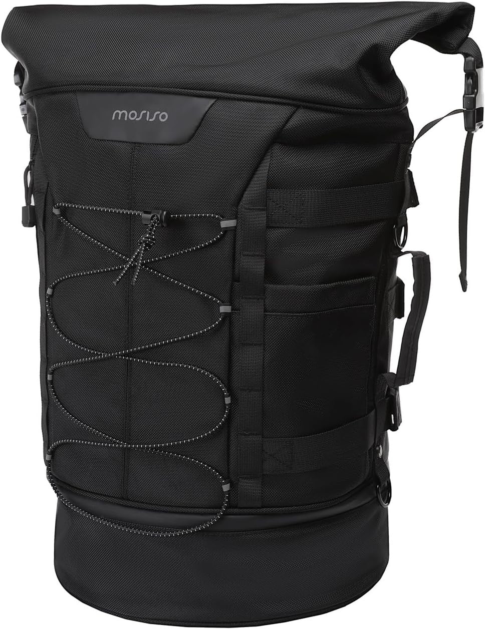 Motorcycle Sissy Bar Backrest Bag with Expandable Luggage & Rain Cover