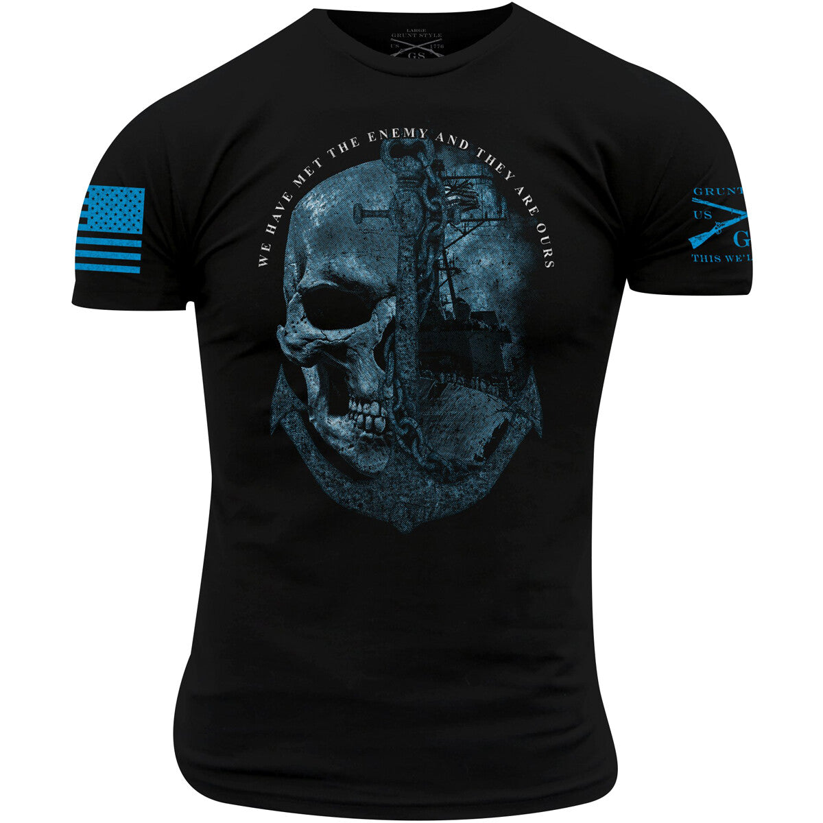 USN The Enemy Is Ours T-Shirt Black - Military Style Graphic Tee