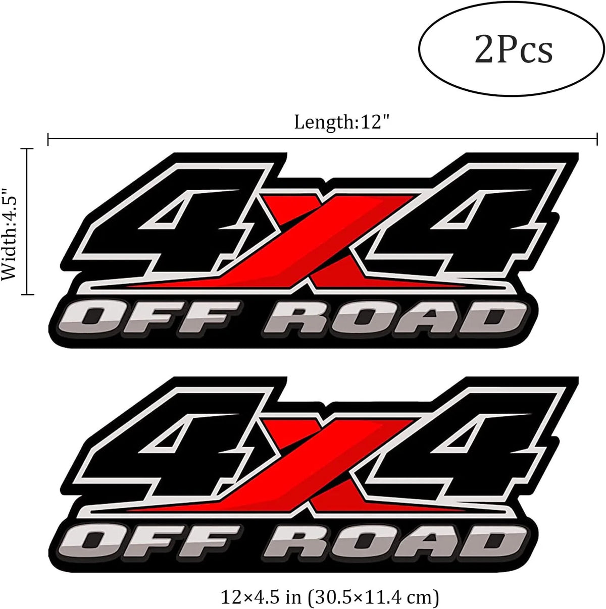 4X4 Offroad Decal Stickers Set - Waterproof Auto Emblem Replacements for Trucks