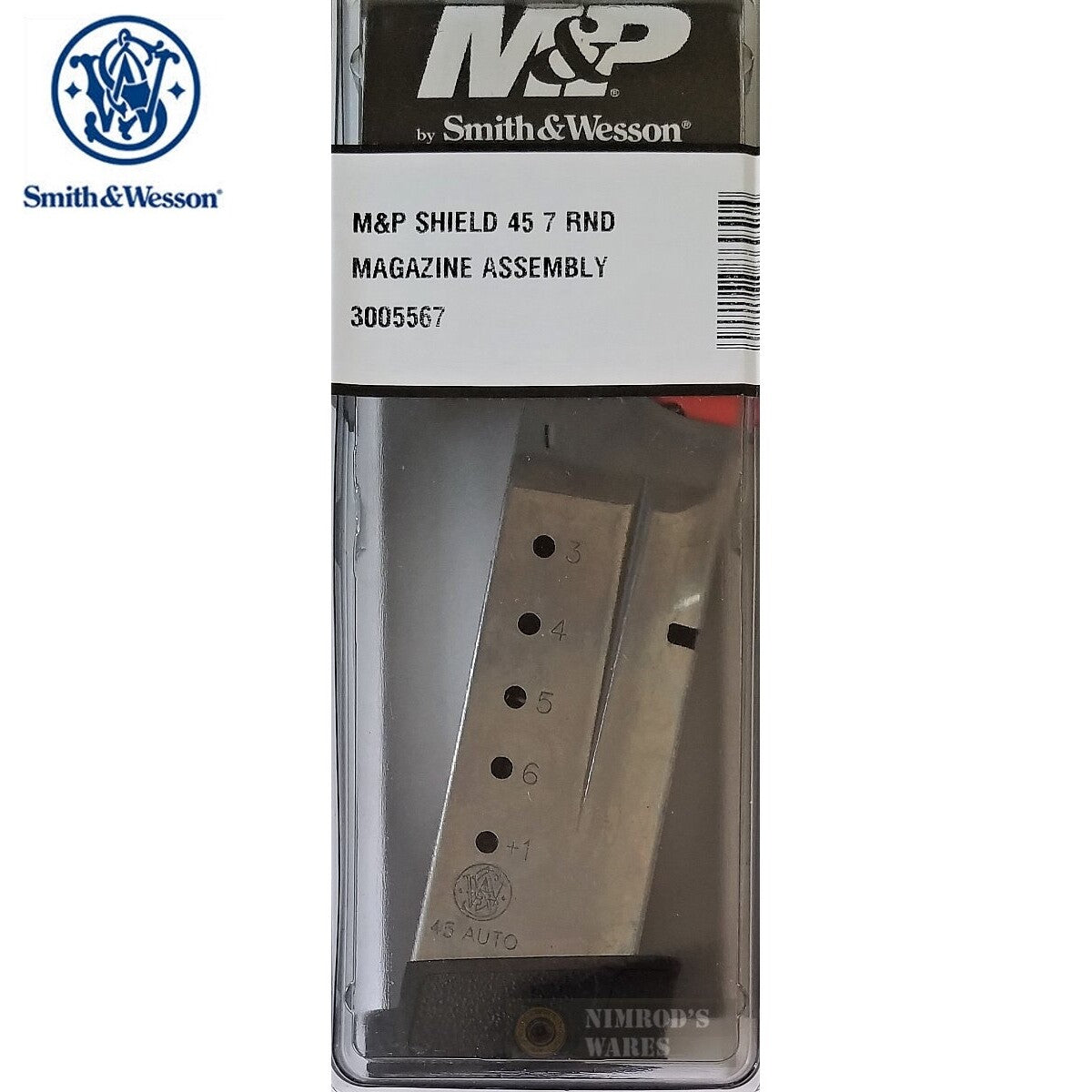 Smith & Wesson M&P 45 Shield Magazine - 7 Rounds Stainless Steel