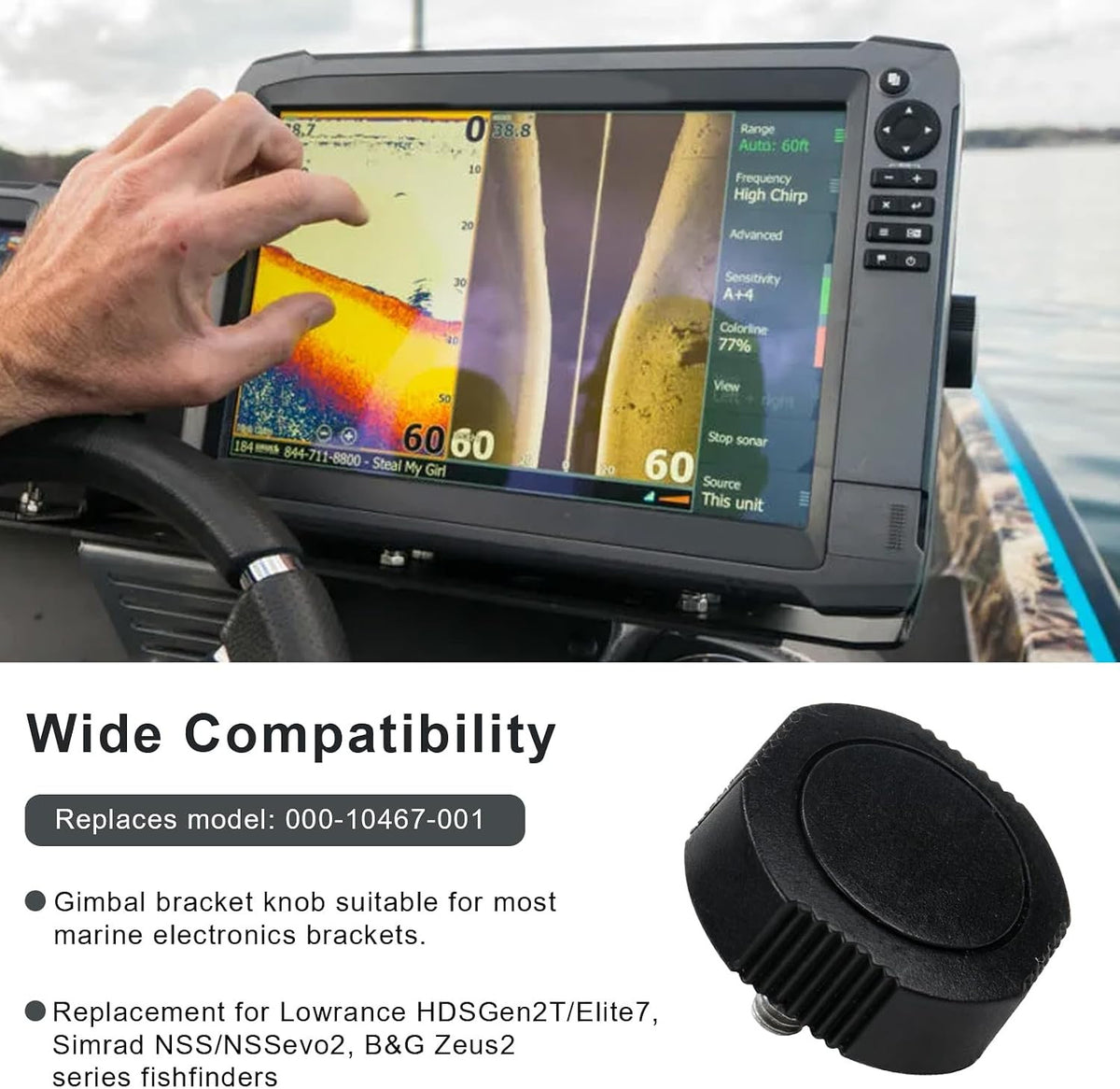 Marine Fish Finder Mount Knobs Replacement Set for Lowrance & Simrad Models