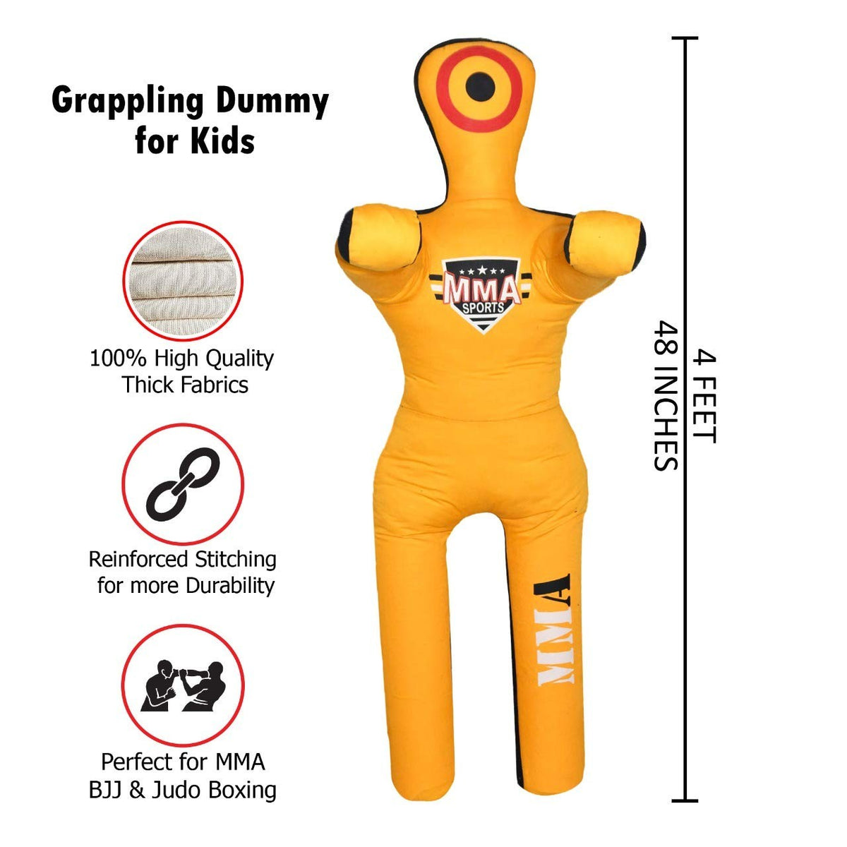Kids Grappling Dummy 4FT Standing Wrestling Training Dummy for Martial Arts