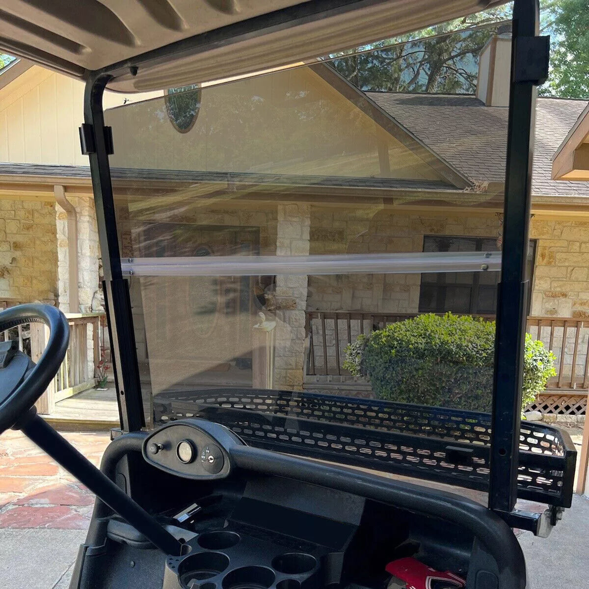 Tinted Windshield for EZGO RXV Golf Cart 2008-Up Folding Polycarbonate Protection