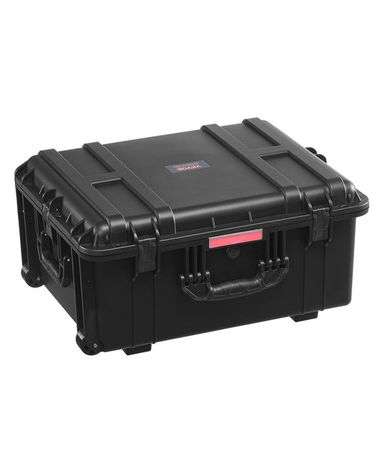 Weatherproof Hard Case with Wheels & Retractable Handle - 3.5 Cu.ft Black