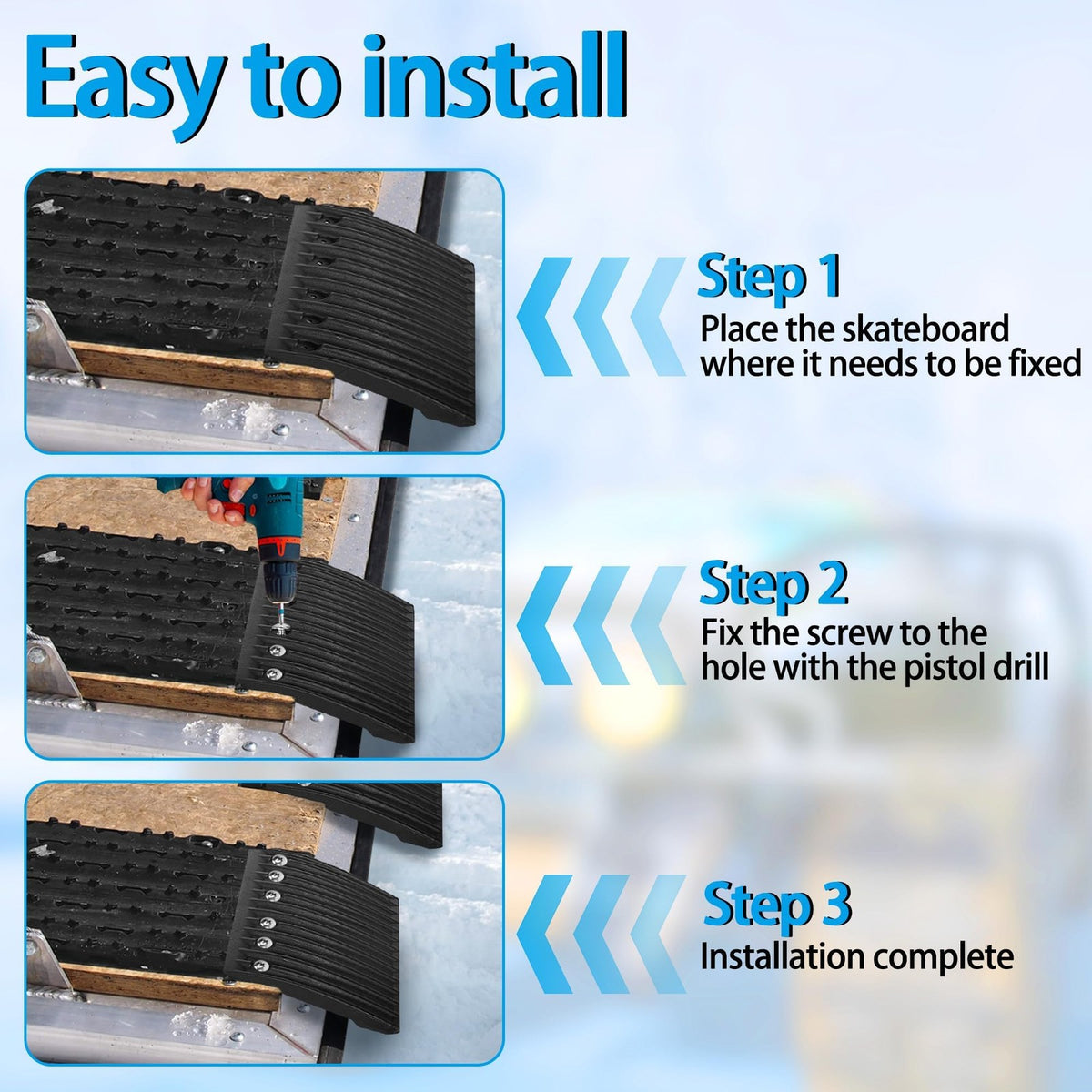 Snowmobile Trailer Edge Glides 9x6 Inch Protective Skid Plates - 4 Pack