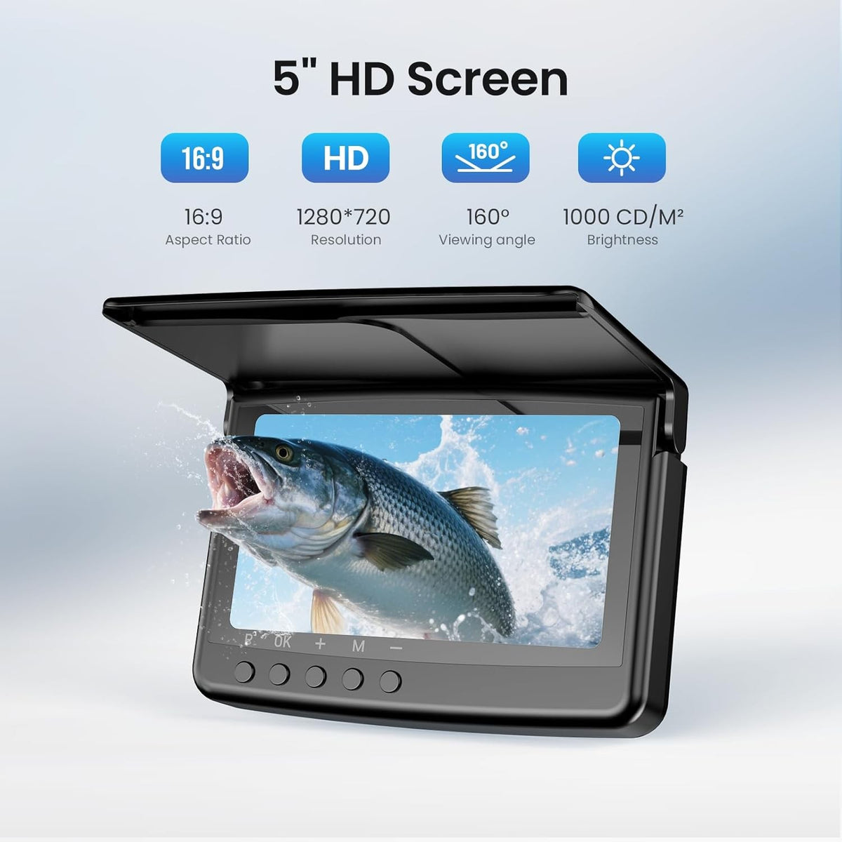 Underwater Fishing Camera 5-Inch HD DVR Fish Finder with Night Vision