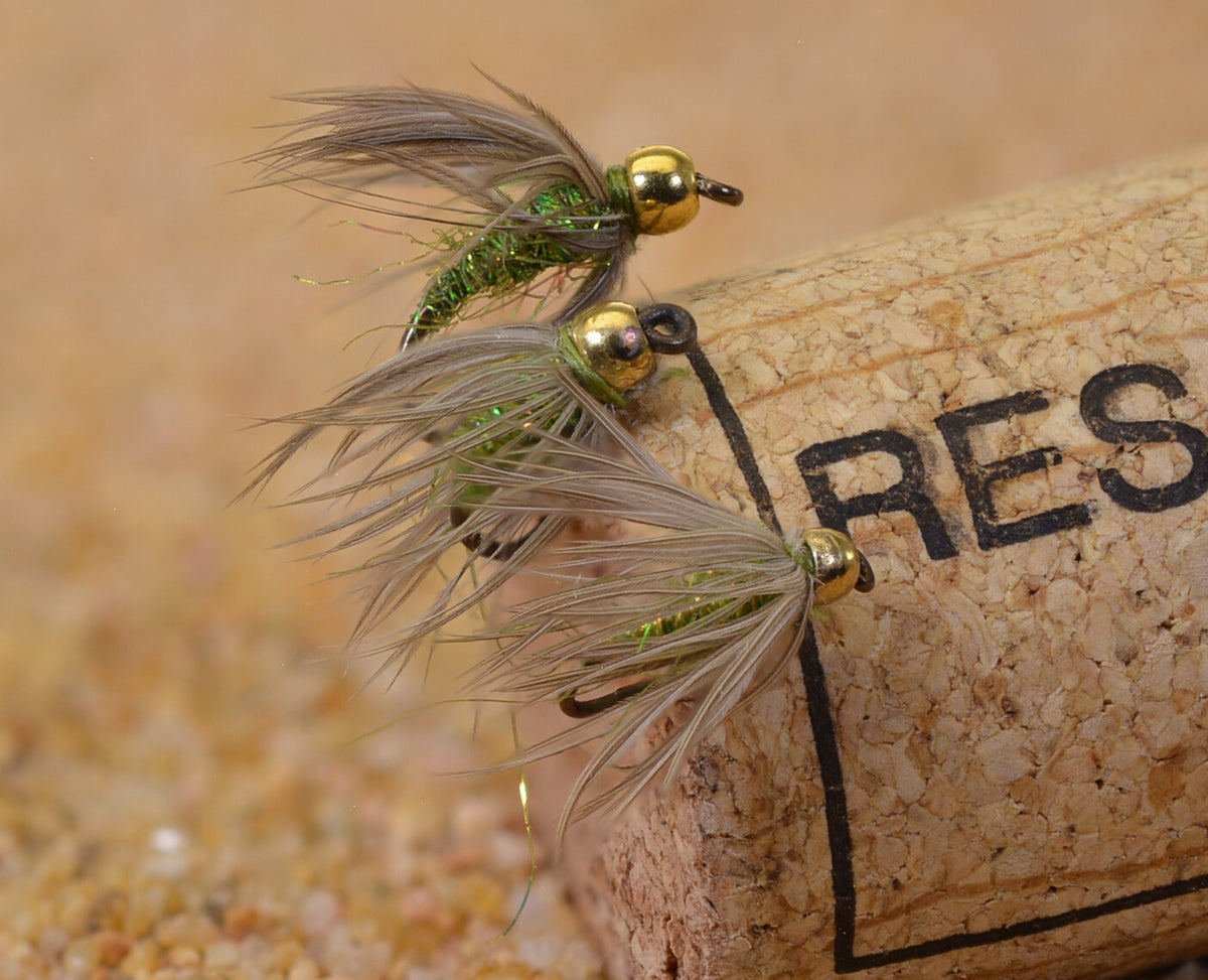 12 Flies Beadhead Caddis Pupa Fishing Flies - Mustad Signature Fly Hooks - Assorted Sizes