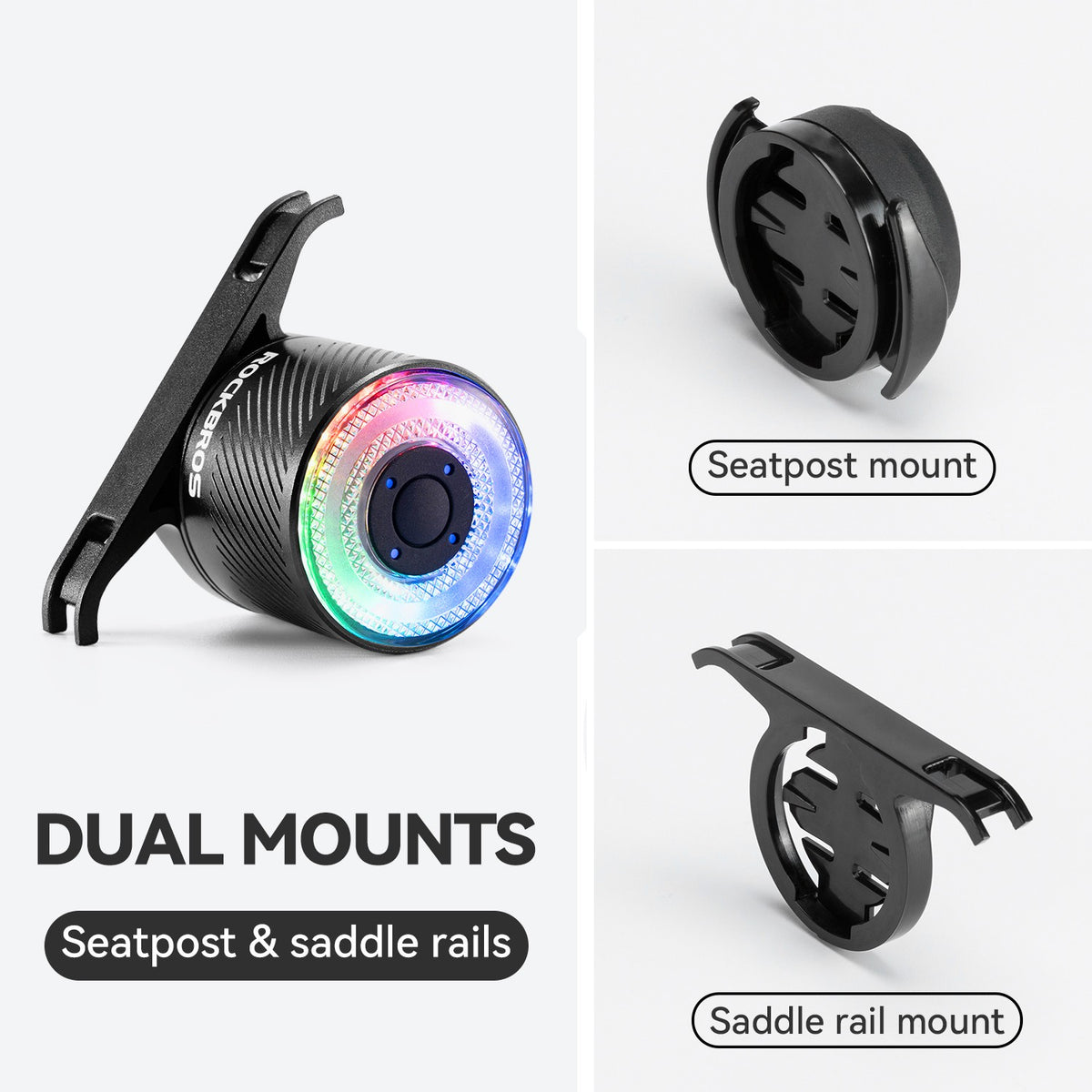 Rechargeable Waterproof Bike Taillight with 9 Modes and Brake Sensor
