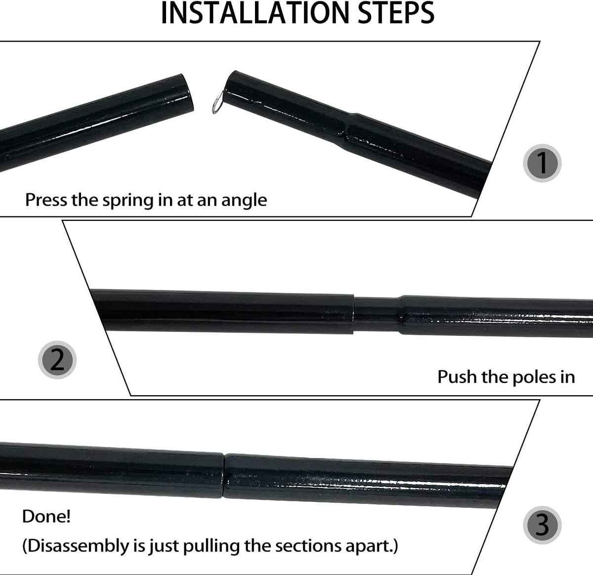 Adjustable Alloy Steel Tent Poles Set - Lightweight Camping Support 2 Pack