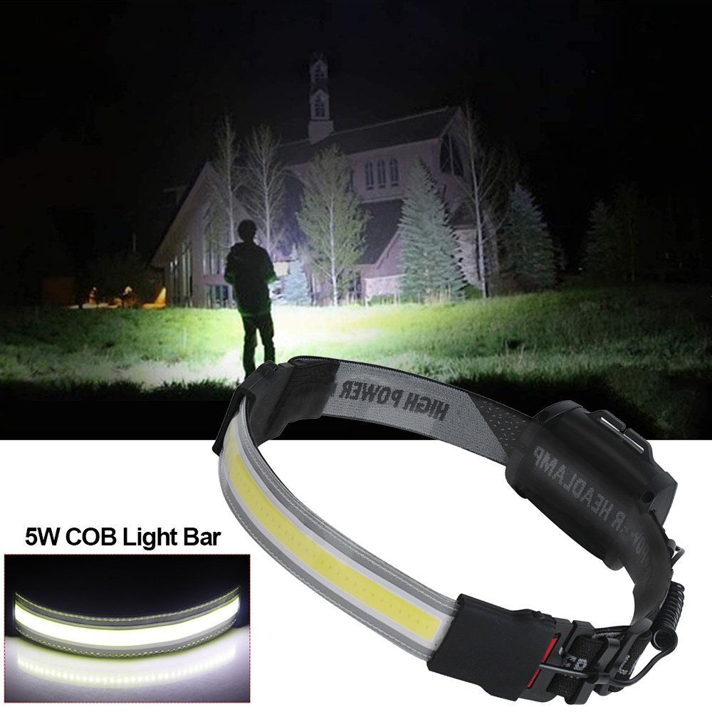 Rechargeable Headlamp with 220° Wide Beam for Running Camping and Outdoor Activities