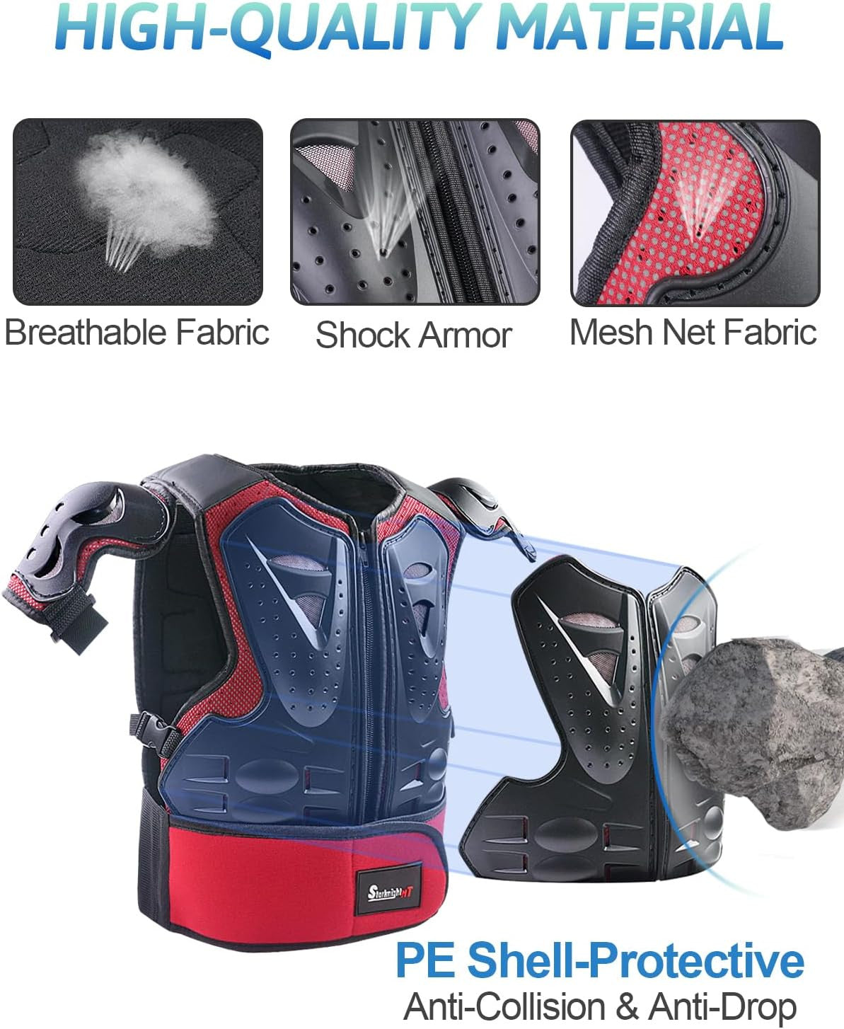 Kids Motorcycle Armor Suit with Chest, Knee & Elbow Pads - Dirt Bike Safety Gear