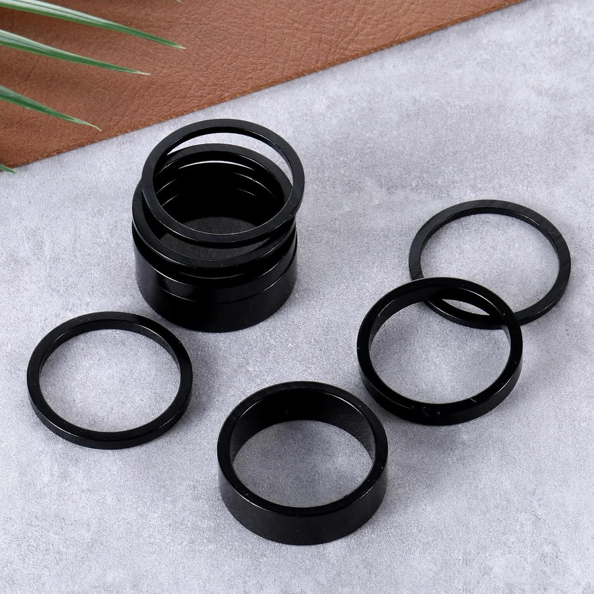 Aluminum Bicycle Headset Spacers 8-Piece Set for 1-1/8 Inch Forks