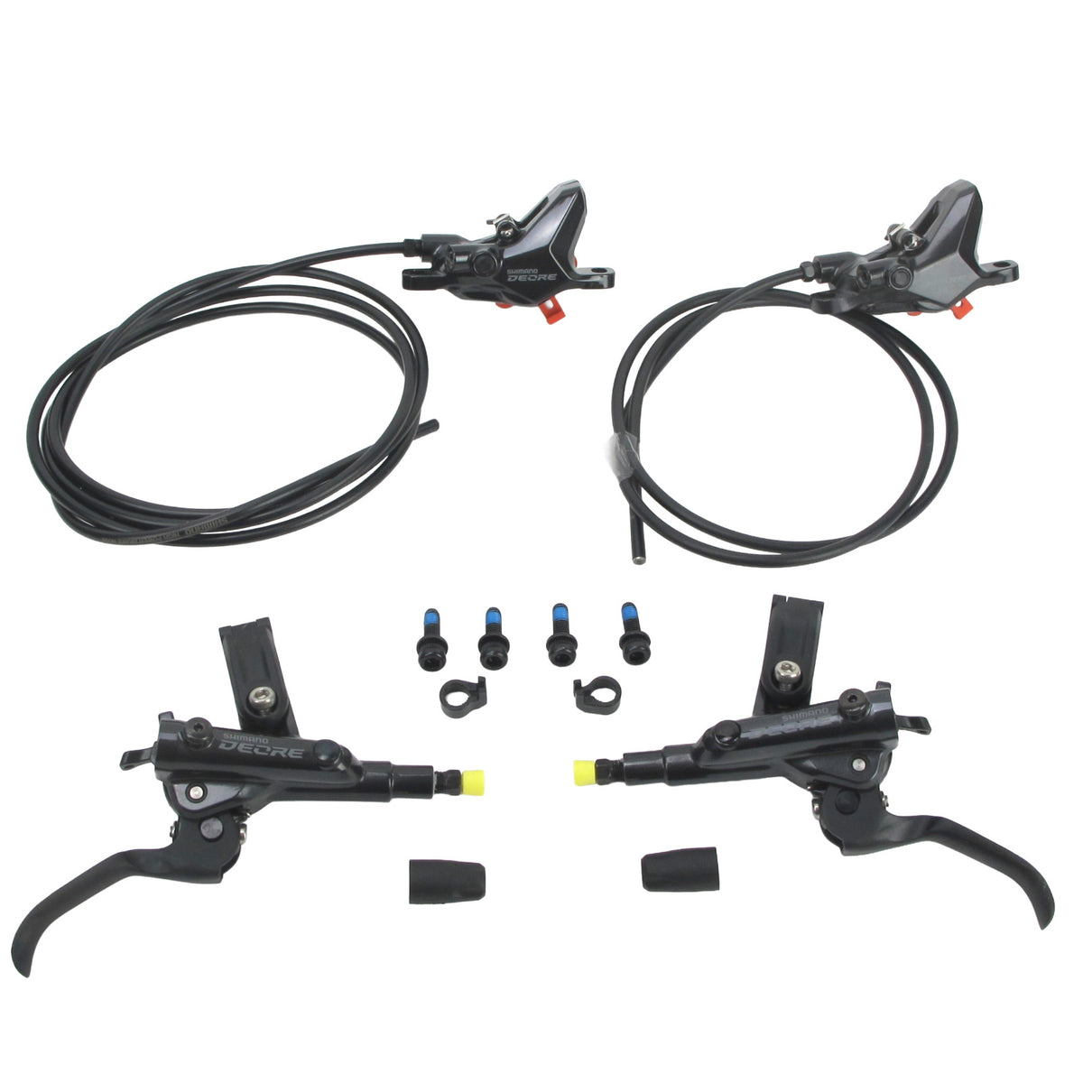 Shimano Deore M6100 Hydraulic Disc Brake Set Front Rear 2 Piston Resin Pads