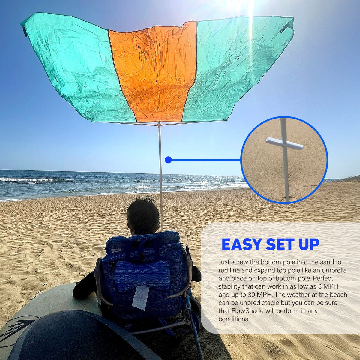 Beach Tent Canopy Shade - Easy Setup, Wind-Resistant, 1-4 People