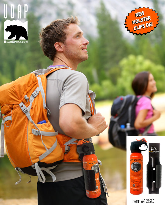 Bear Spray with Holster - 2 Pack, 30-35 Feet Range, Hot Pepper Deterrent