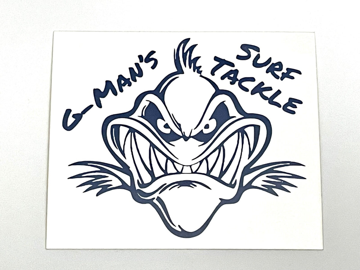 Fishing Sticker - G-Man's Surf Tackle 4x3 Inches Blue & White