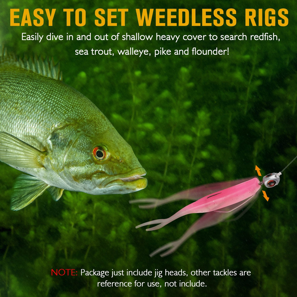 Fishing Jig Heads with Texas Rig Hooks - 1/4oz Weedless Swimbait Heads, 12 Pack